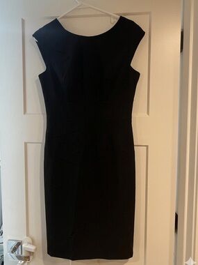 The Limited Black Cap-Sleeve Midi Sheath Dress